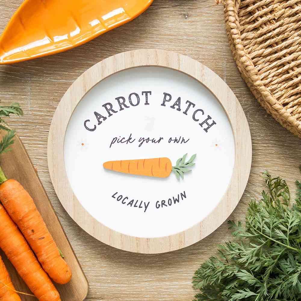 Something Different - Carrot Patch Round 3D Wall Plaque Muurdecoratie - Multicolours